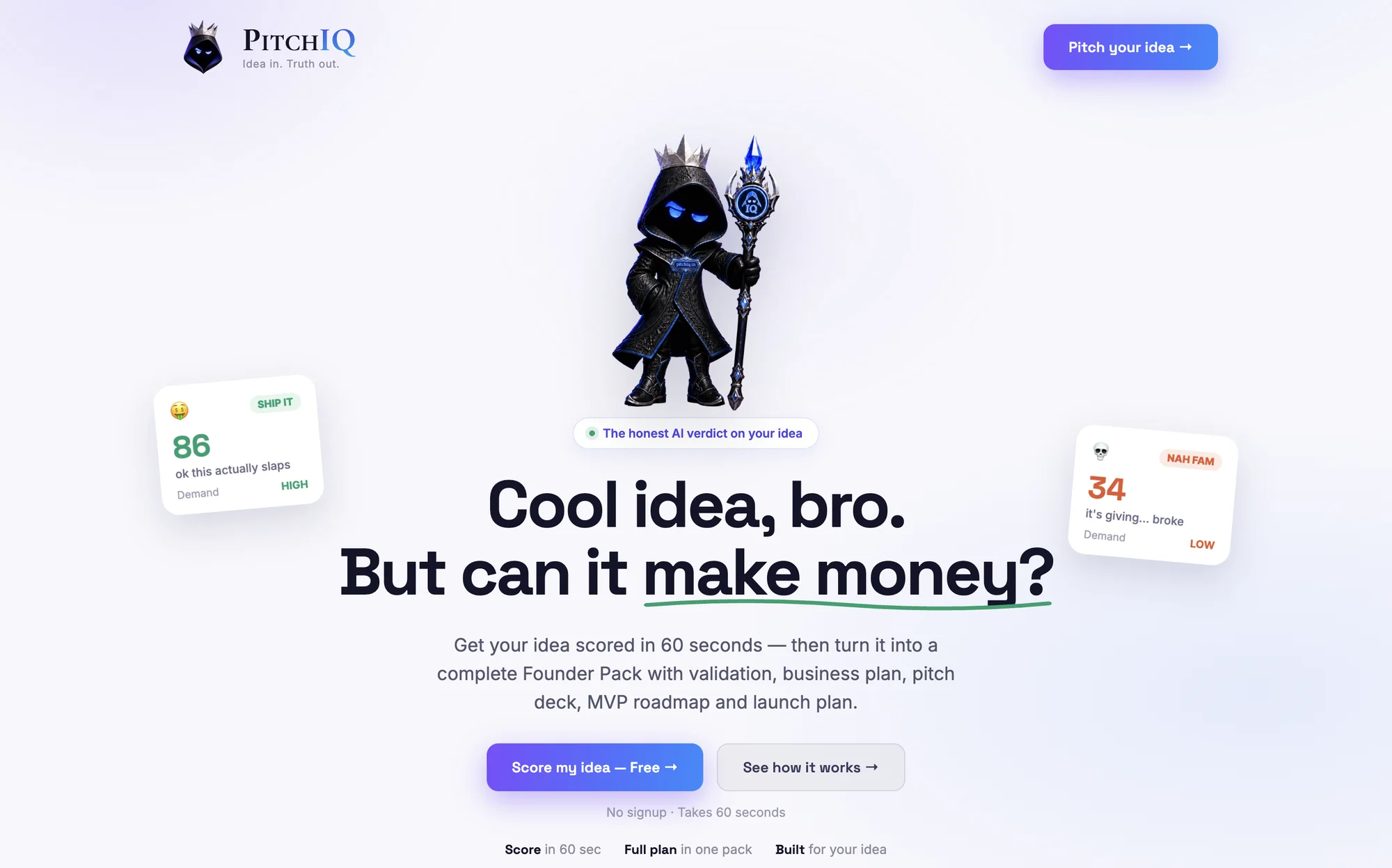 PitchIQ — a startup idea evaluation.